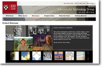 Screenshot of the Flash-driven product showcase page