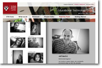 Screenshot of the website's Flash-driven scrolling Team page