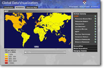 Screenshot of the Flash-driven data visualization over time map