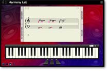 Screenshot of the Harmon app depicting notation and keyboard